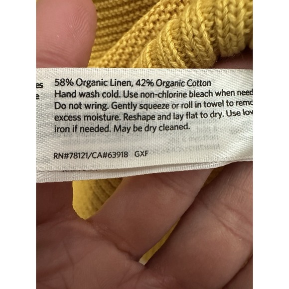 Eileen Fisher Organic Linen Cotton Sweater Womens 2X Plus Mustard Yellow #R2-22 - Picture 5 of 9